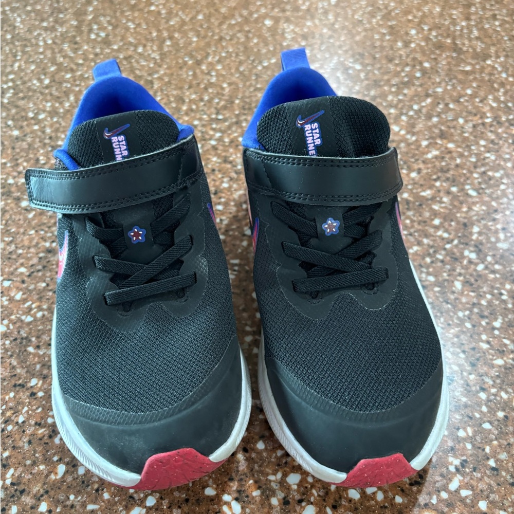 Nike Black and Pink Kids Sneakers